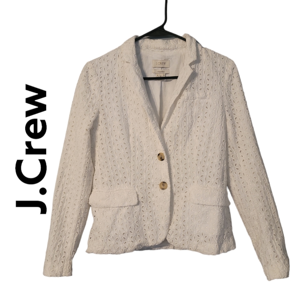 J Crew Scholboy Womens Blazer Size 4 100% Cotton